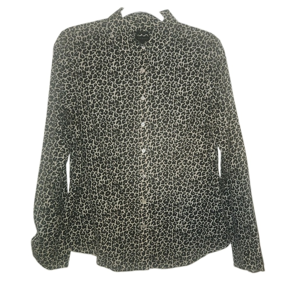 Talbots Snow Leopard Button Down Top
SIZE 10